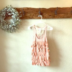 Pink Ruffle Tank top
